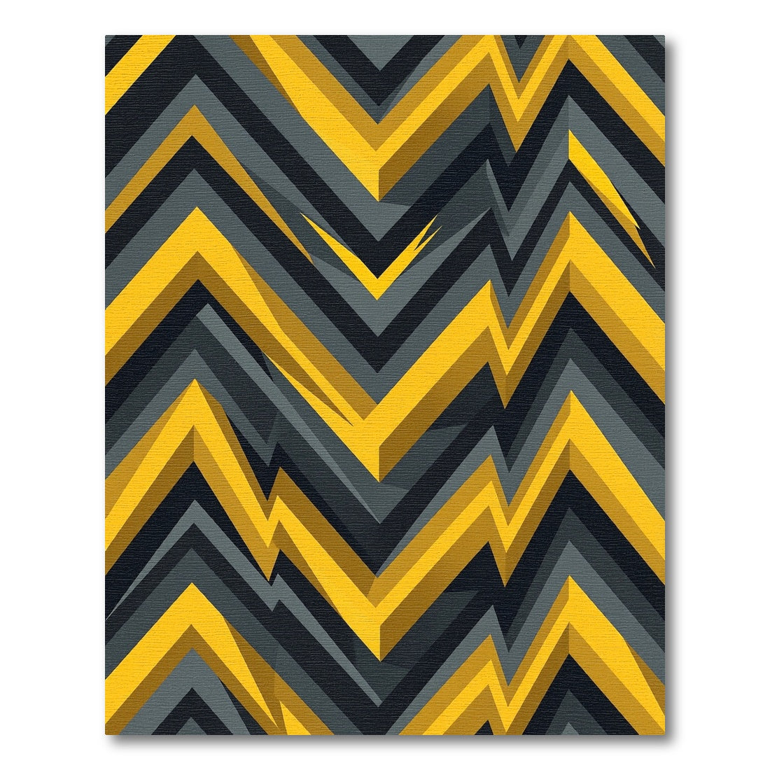 Yellow Gray Jagged Chevron Rug