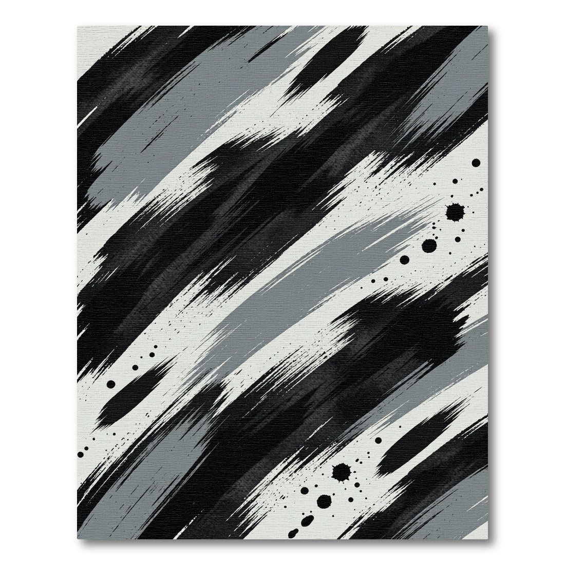 Monochrome Abstract Diagonal Brushstroke Art Rug