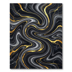 Black and White Liquid Gold Marble Rug