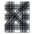 Monochrome Charcoal Plaid Diagonal Grid Rug