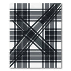 Monochrome Charcoal Plaid Diagonal Grid Rug