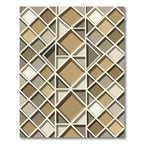 Earthy Tone Geometric Diamond Lattice Rug