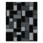 Monochrome Geometric Composition Rectangles Rug