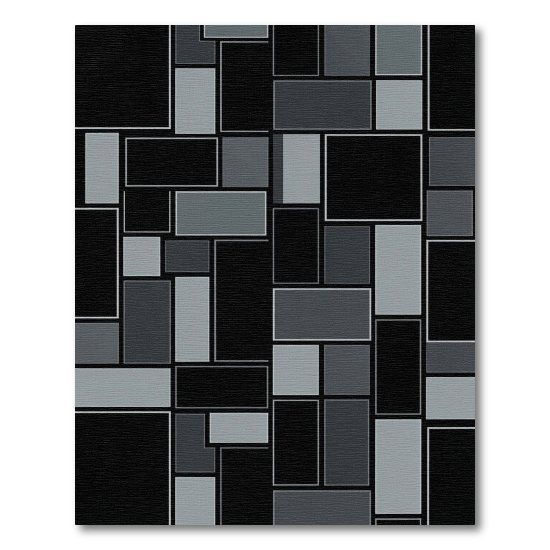 Monochrome Geometric Composition Rectangles Rug