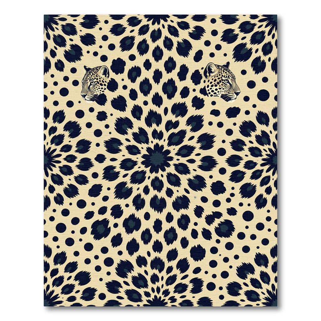 Golden Leopard Spot Mandala Rug