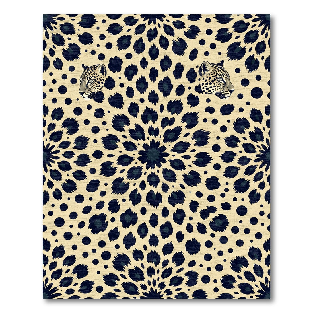 Golden Leopard Spot Mandala Rug