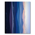 Layered Blue Mountain Sunset Abstract Rug