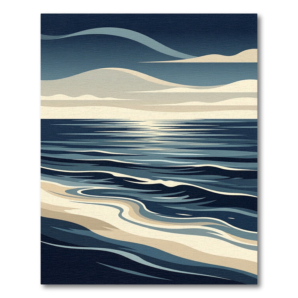 Serene Blue Ocean Waves Landscape Rug