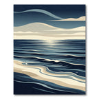 Serene Blue Ocean Waves Landscape Rug