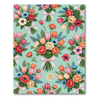 Whimsical Pink Coral Tulip Bouquet Rug