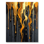 Liquid Gold Drip Abstract Charcoal Rug