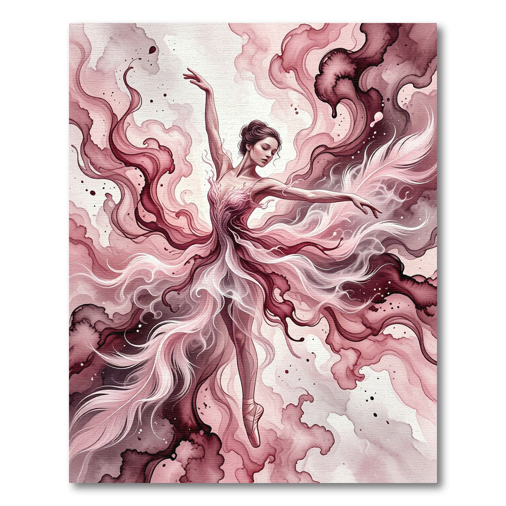 Dreamy Pink Watercolor Ballet Dancer Rug