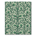 Emerald Foliage Scrollwork Damask Rug