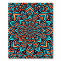 Vibrant Teal Orange Mandala Bloom Rug