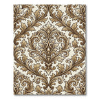 Elegant Gold Damask Acanthus Scroll Rug