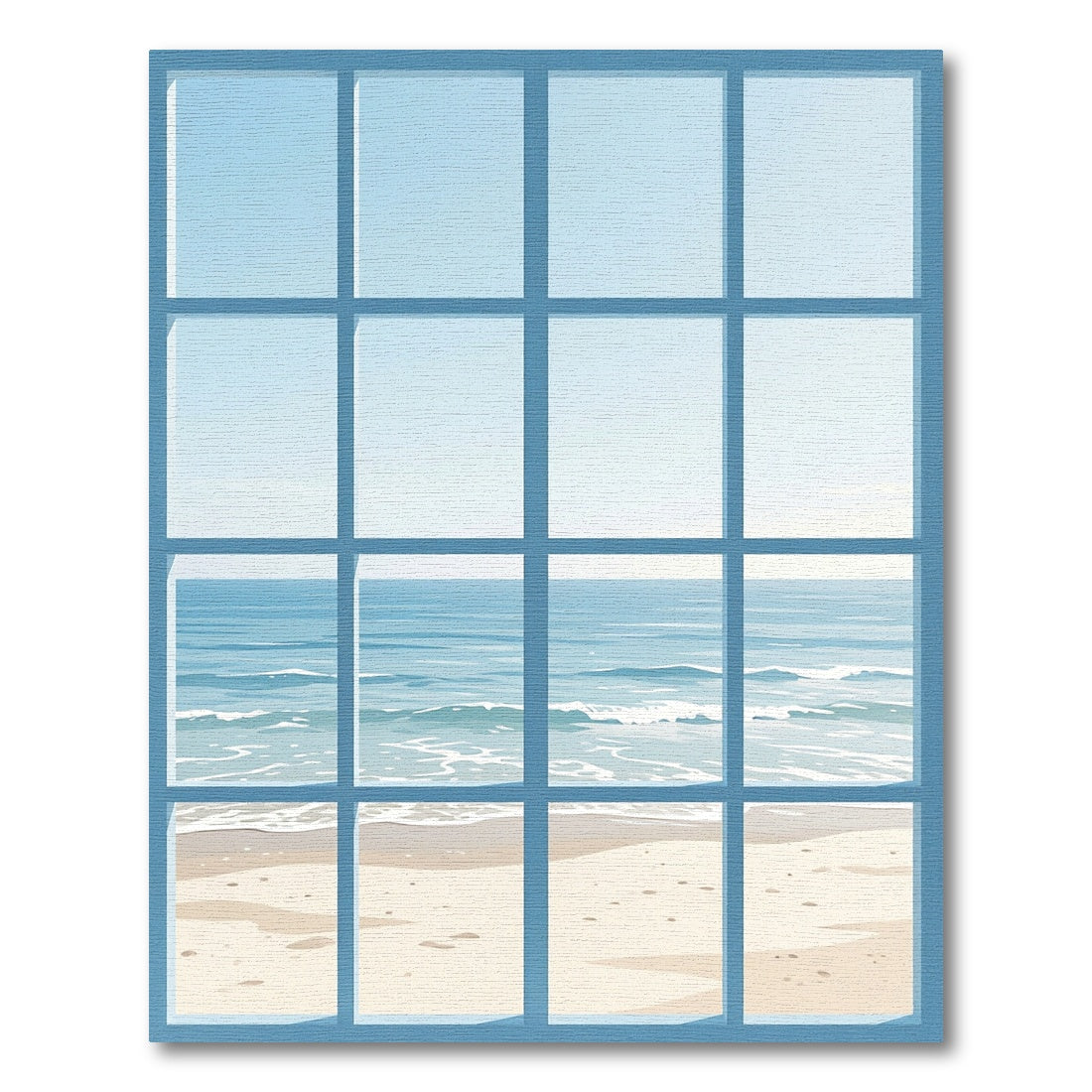 Coastal Blue Window Ocean View Rug