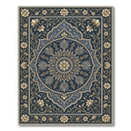 Deep Blue Floral Medallion Artistry Rug