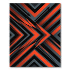 Bold Orange and Black Angular Geometry Rug