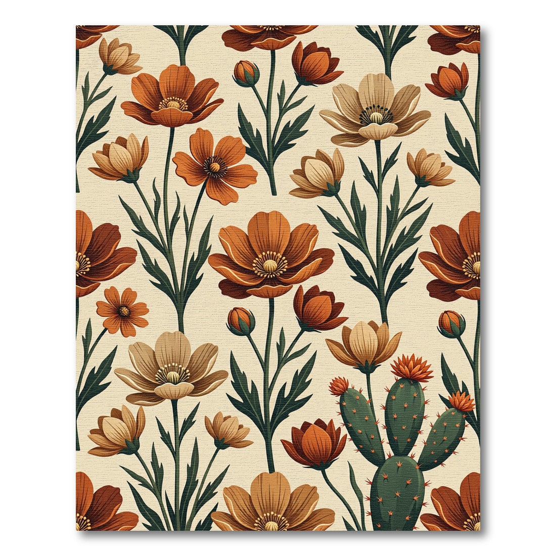 Terra Cotta Floral Desert Bloom Rug