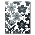 Minimalist Monochrome Floral Blossom Area Rug