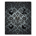 Dark Gray Pomegranate Floral Scroll Rug
