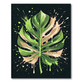 Monstera Leaf Splatter Paint Rug