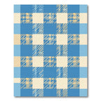 Blue and Cream Gingham Check Grid Rug