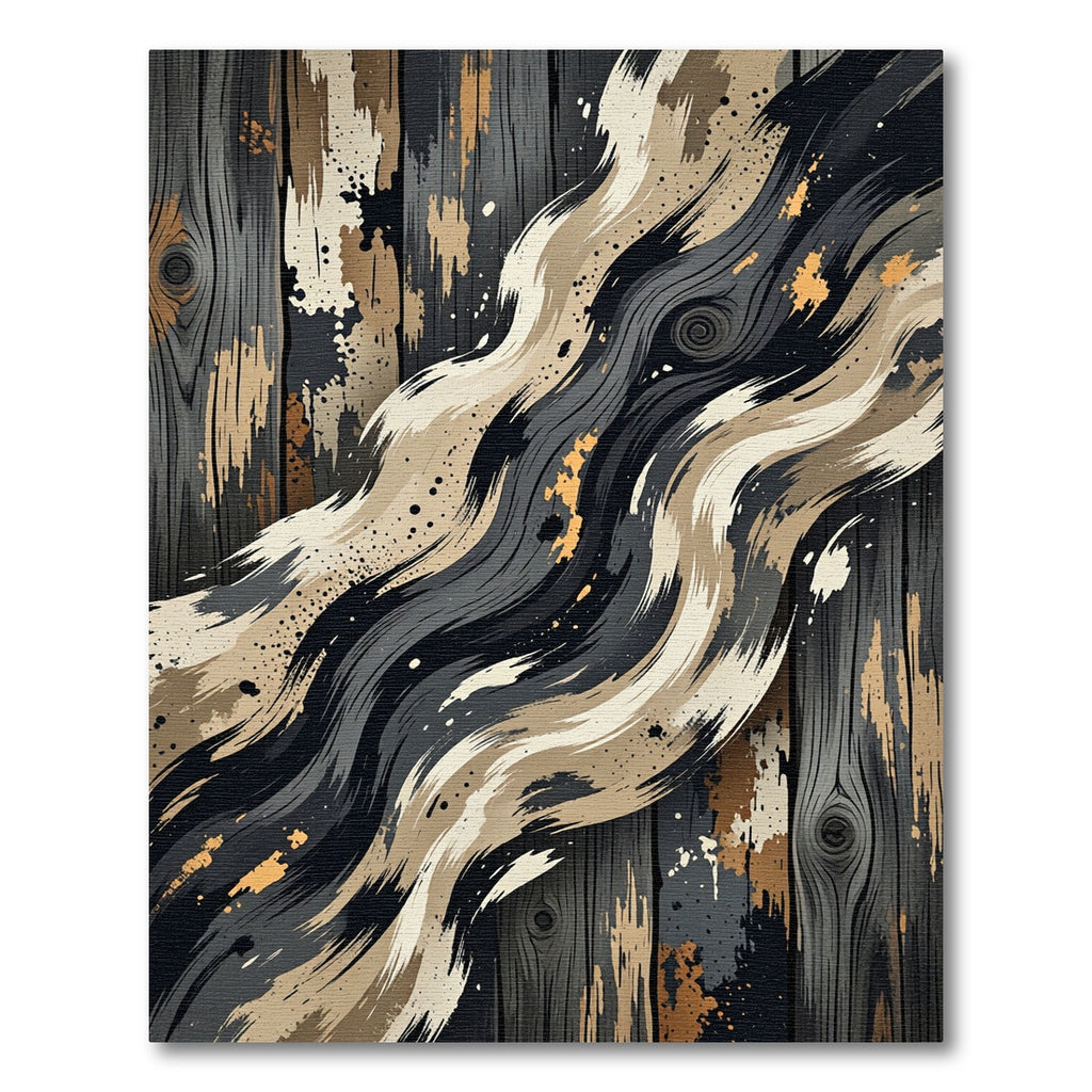 Rustic Wood Grain Abstract Swirl Rug