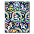Whimsical Rainbow Unicorn Enchanted Forest Rug