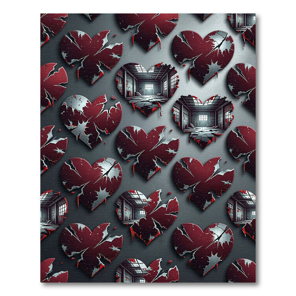 Cracked Crimson Heart Industrial Room Rug