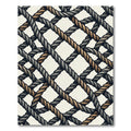 Nautical Gray and Gold Rope Lattice Rug