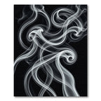 Minimalist Monochrome Abstract Smoke Swirl Rug