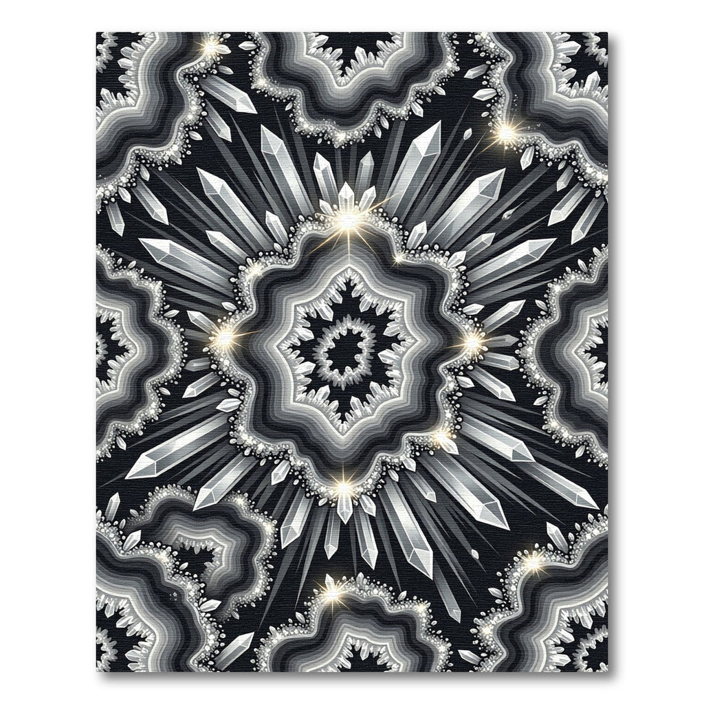 Shimmering Crystal Aggregate Symmetrical Radiance Rug