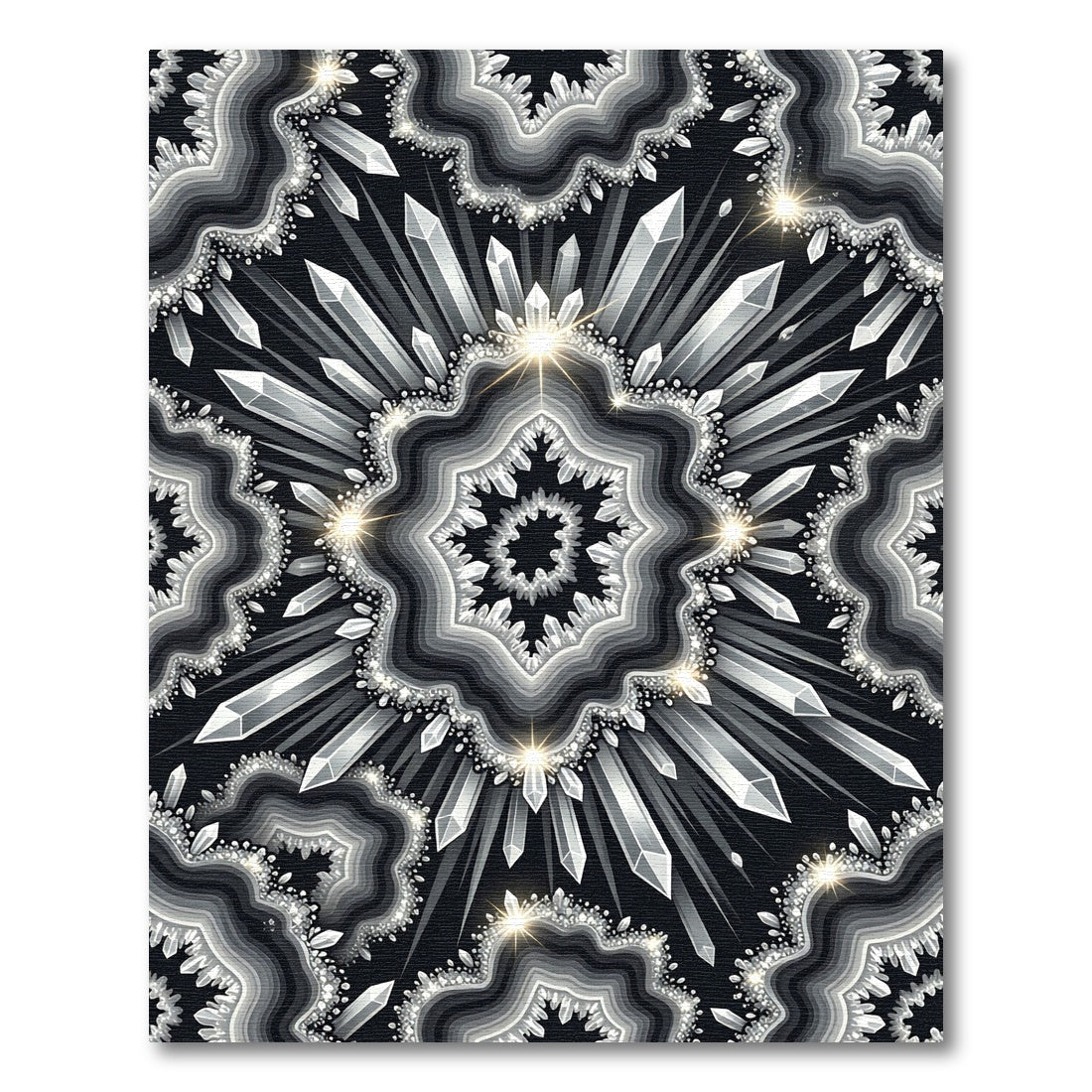 Shimmering Crystal Aggregate Symmetrical Radiance Rug