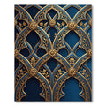 Gilded Navy Gothic Arch Filigree Rug