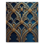 Gilded Navy Gothic Arch Filigree Rug