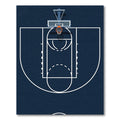 Minimalist Navy Basketball Court Graphic Rug