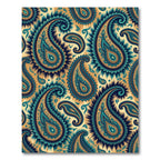 Teal Gold Paisley Detail Rug