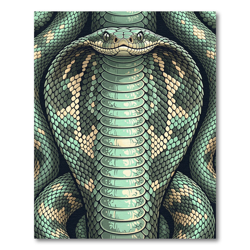 Emerald Cobra Serpent Scaled Creature Rug