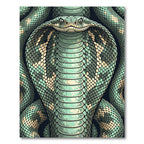Emerald Cobra Serpent Scaled Creature Rug