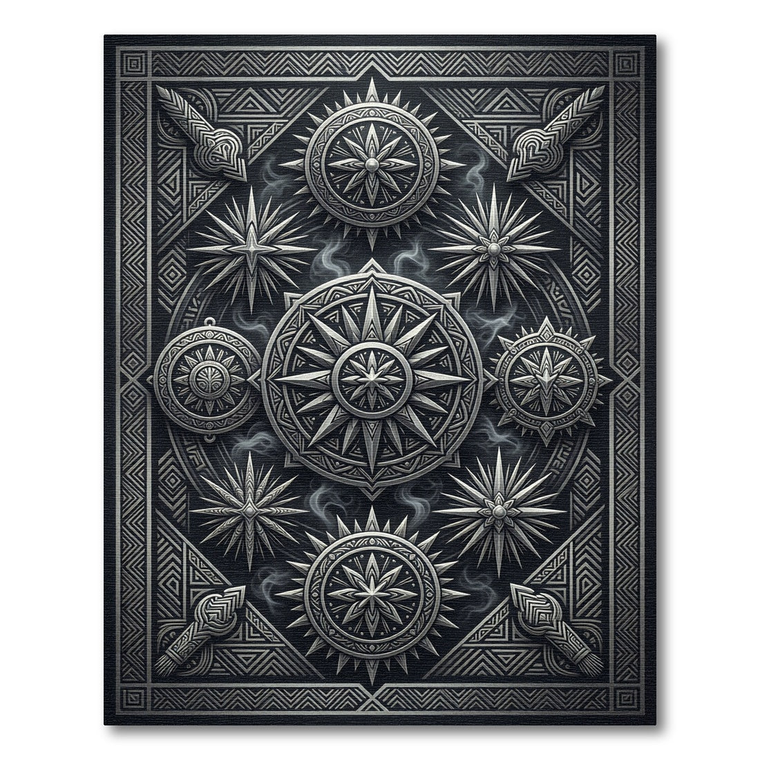 Gothic Compass Medallion Graphic Rug