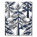Geometric Navy and Silver Pine Forest Rug
