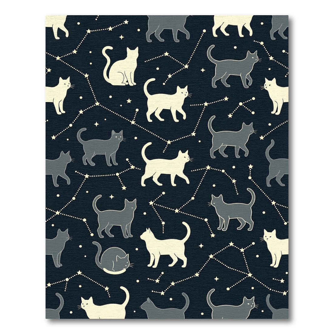 Celestial Night Sky Cat Constellation Rug