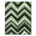 Modern Sage Green Geometric Zigzag Rug