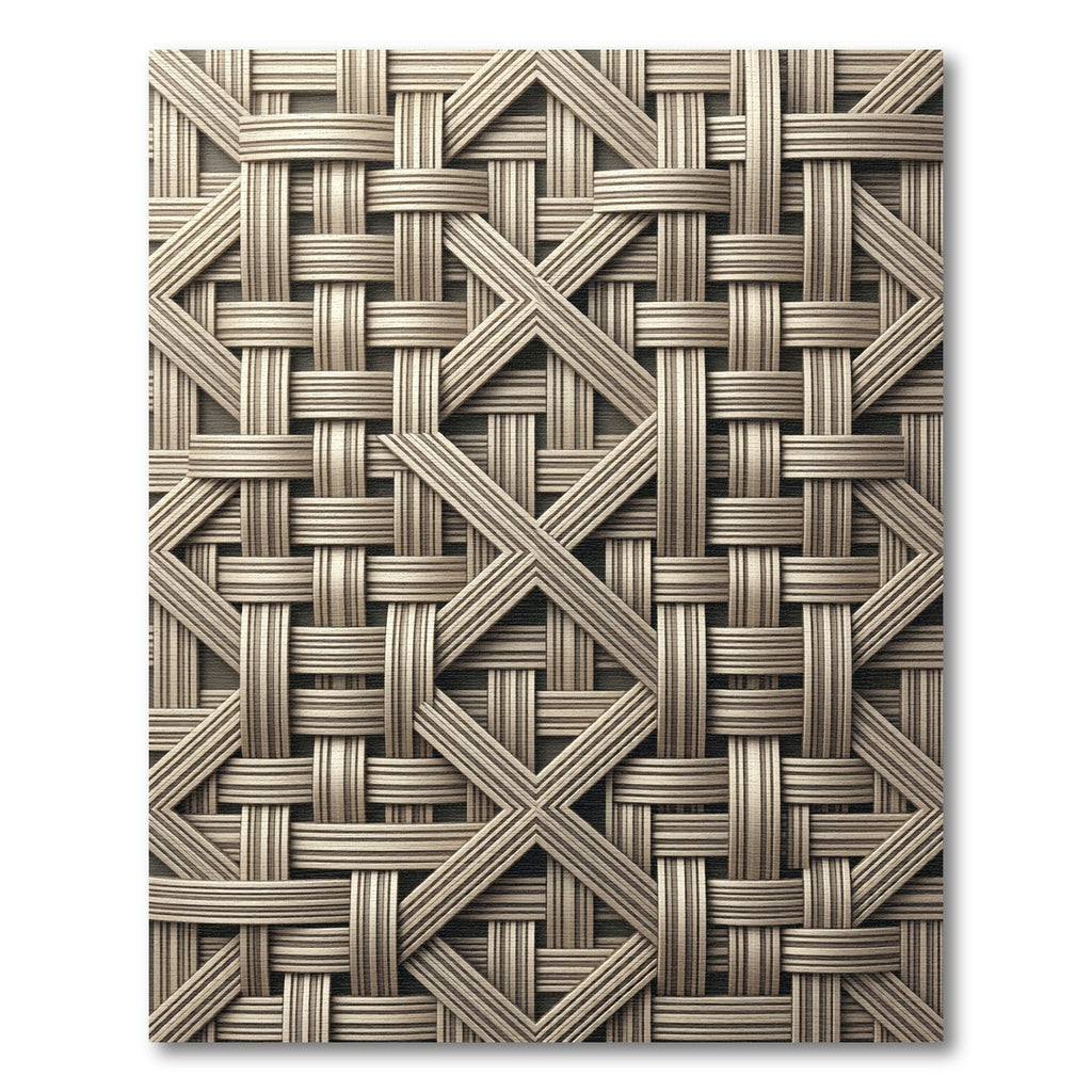 Natural Woven Geometric Diamond Rug