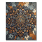 Intricate Sienna Gold Slate Mandala Rug