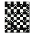 Monochrome Abstract Grid Checkered Square Rug