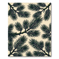 Earthy Deep Green Pine Needle Branch Rug