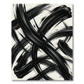 Bold Monochrome Abstract Black Brushstroke Rug