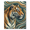 Bold Tiger Swirling Abstract Waves Rug